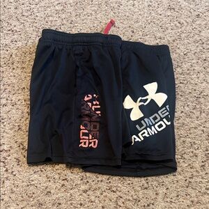 Under Armour Boy’s Black Athletic Shorts with Logo
